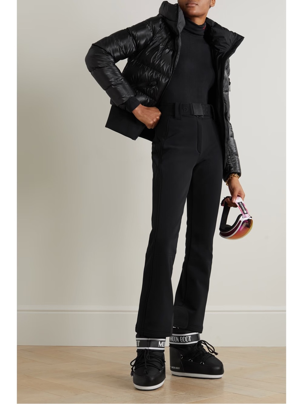 Goldbergh Pippa belted flared ski pants black
